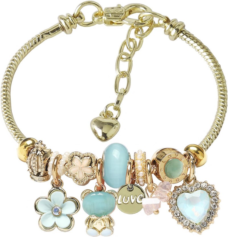 DS Charm Bracelets for teen girls exquisite cute cartoon friendship bracelet Gold Stainless Steel Bangle birthday Gift box Adjustable little girls kids jewelry holiday gifts - Image 1